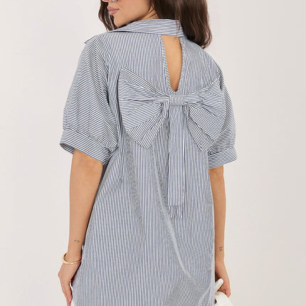 Rue Paris Professional Short Sleeve Shirt with Breathable Fabric & Tai