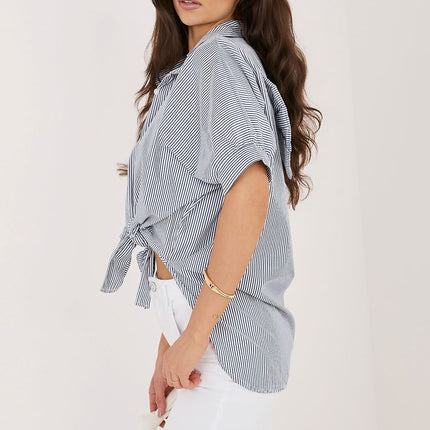 Rue Paris Professional Short Sleeve Shirt with Breathable Fabric & Tai
