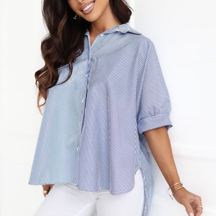 Rue Paris Professional Short Sleeve Shirt with Breathable Fabric & Tai