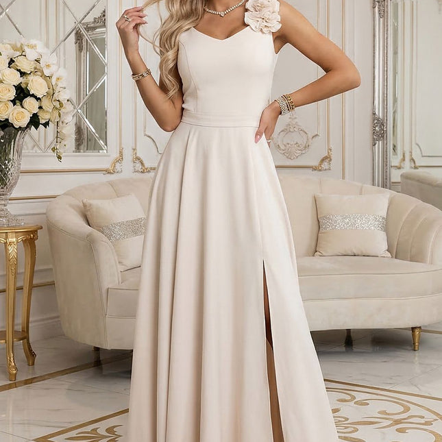 Numoco Elegant Evening Dress with Sleeveless Design and Flowy Skirt