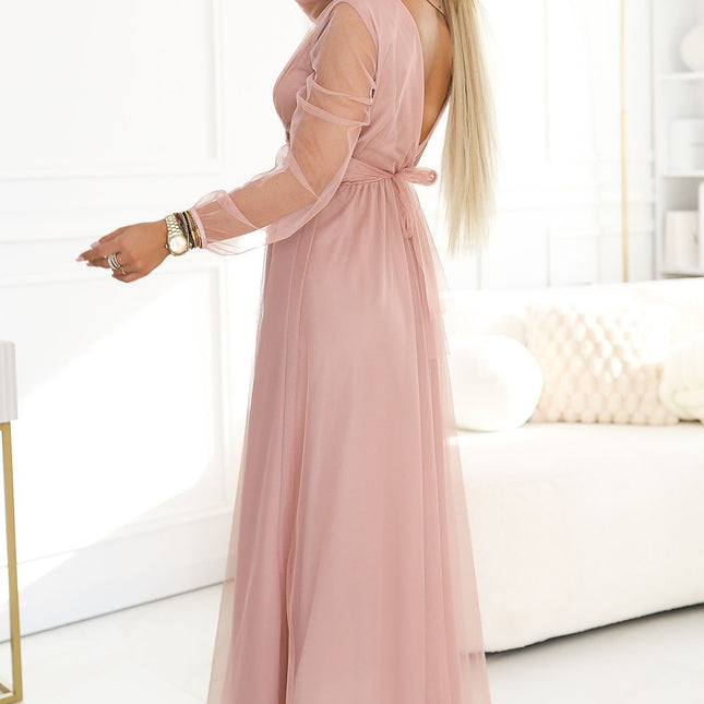 Numoco Elegant Long Dress with Sleeveless Design and Flowy Fabric