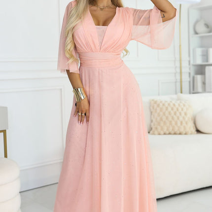 Numoco Elegant Long Dress with Sleeveless Design and Flowy Fabric