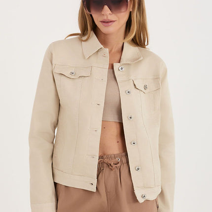 Factory Price Classic Denim Jacket with Button Closure and Side Pocket