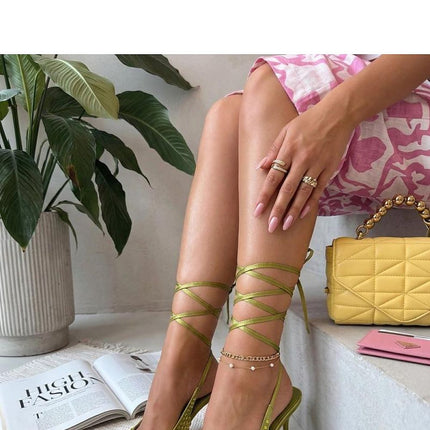 Solea Strappy High Heels with Cushioned Insole and Adjustable Straps