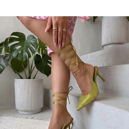 Solea Strappy High Heels with Cushioned Insole and Adjustable Straps