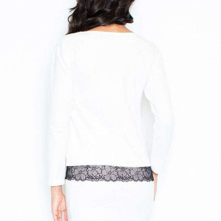 Luxe Lace-Detail Sweatshirt Top for Chic Elegance