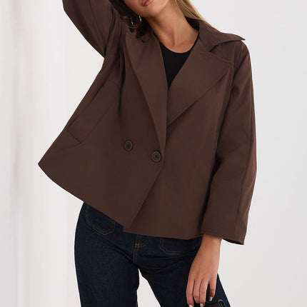 Rue Paris Women's Professional Longline Coat with Pockets & Belt