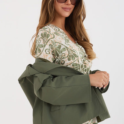 Rue Paris Women's Professional Longline Coat with Pockets & Belt