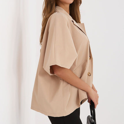 Rue Paris Professional Tailored Coat with Warm Lining and Pockets