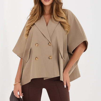 Rue Paris Professional Tailored Coat with Warm Lining and Pockets