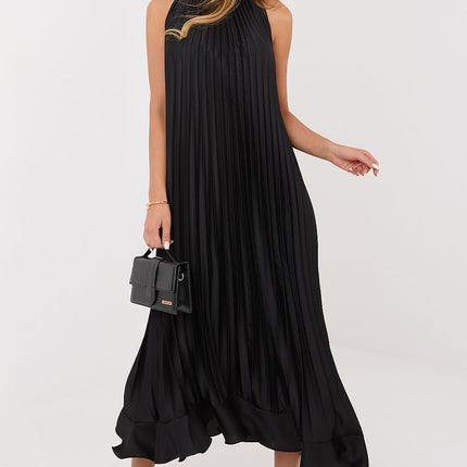 Rue Paris Elegant Cocktail Dress with Sleeveless Design & Flowy Skirt