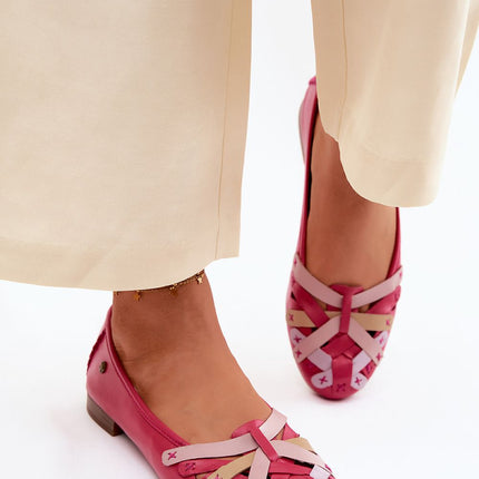 Step in Style Women's Comfortable Leather Ballet Flats with Arch Suppo