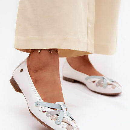 Step in Style Women's Comfortable Leather Ballet Flats with Arch Suppo