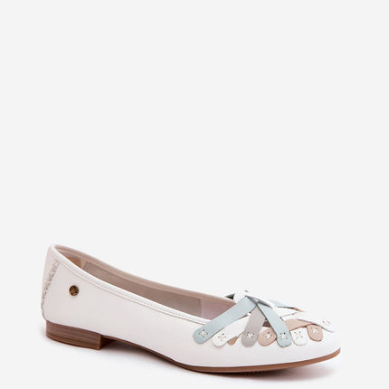 Step in Style Women's Comfortable Leather Ballet Flats with Arch Suppo