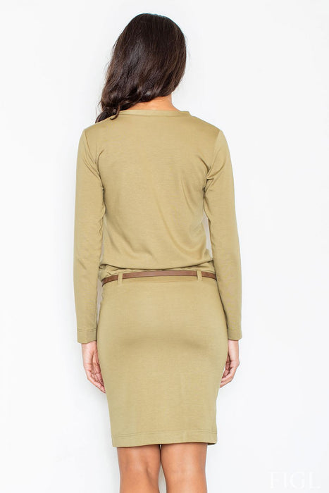 Sophisticated Office Attire Dress with Chic Pencil Skirt and Trendy Pockets