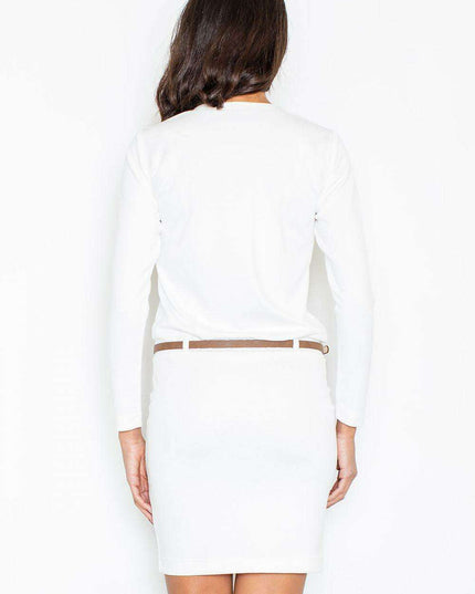 Sophisticated Business Daydress with Functional Pockets and Adjustable Waist Belt