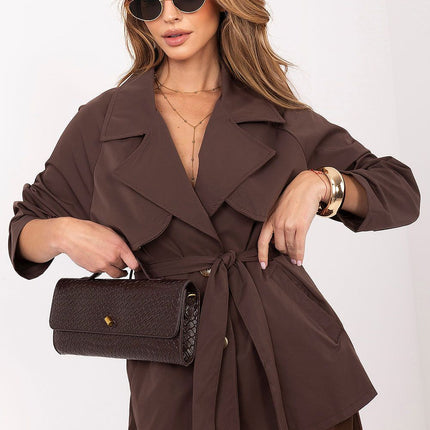 Womens Trench Coat Casual Style Short Length For Fall To Spring - Très Elite