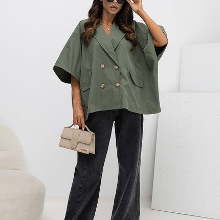 Rue Paris Professional Tailored Coat with Warm Lining and Pockets