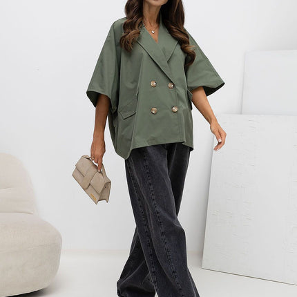 Rue Paris Professional Tailored Coat with Warm Lining and Pockets