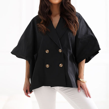 Rue Paris Professional Tailored Coat with Warm Lining and Pockets