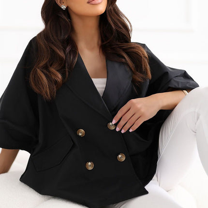 Rue Paris Professional Tailored Coat with Warm Lining and Pockets