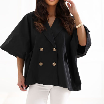 Rue Paris Professional Tailored Coat with Warm Lining and Pockets