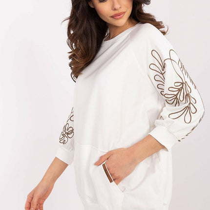 Rue Paris Professional Fleece-Lined Sweatshirt with Ribbed Cuffs