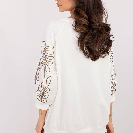 Rue Paris Professional Fleece-Lined Sweatshirt with Ribbed Cuffs