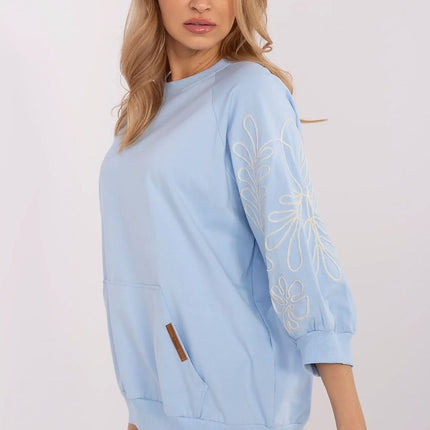 Rue Paris Professional Fleece-Lined Sweatshirt with Ribbed Cuffs