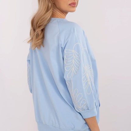 Rue Paris Professional Fleece-Lined Sweatshirt with Ribbed Cuffs