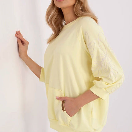 Rue Paris Professional Fleece-Lined Sweatshirt with Ribbed Cuffs