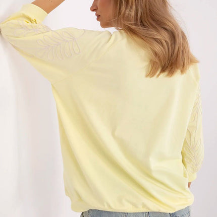 Rue Paris Professional Fleece-Lined Sweatshirt with Ribbed Cuffs