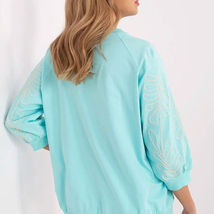 Rue Paris Professional Fleece-Lined Sweatshirt with Ribbed Cuffs