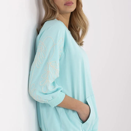 Rue Paris Professional Fleece-Lined Sweatshirt with Ribbed Cuffs