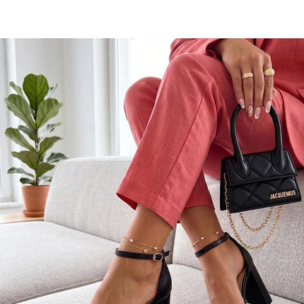 Solea Professional Block Heel Pumps with Cushioned Insole & Classic De