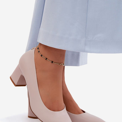 Step in Style Women's Block Heel Pumps - Comfortable & Stylish Design