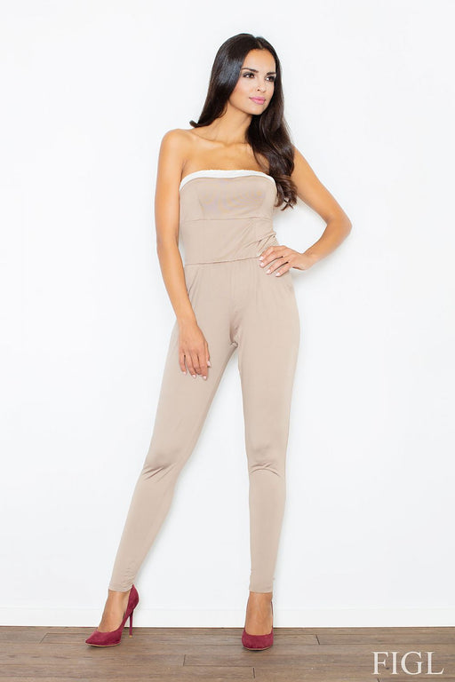 Seductive Jumpsuit with Open Shoulders and Tapered Legs