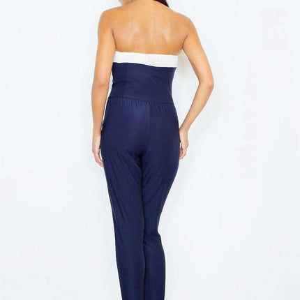Alluring Chic Jumpsuit - Contemporary Design with Shoulder Cutouts & Dual Corset Accents
