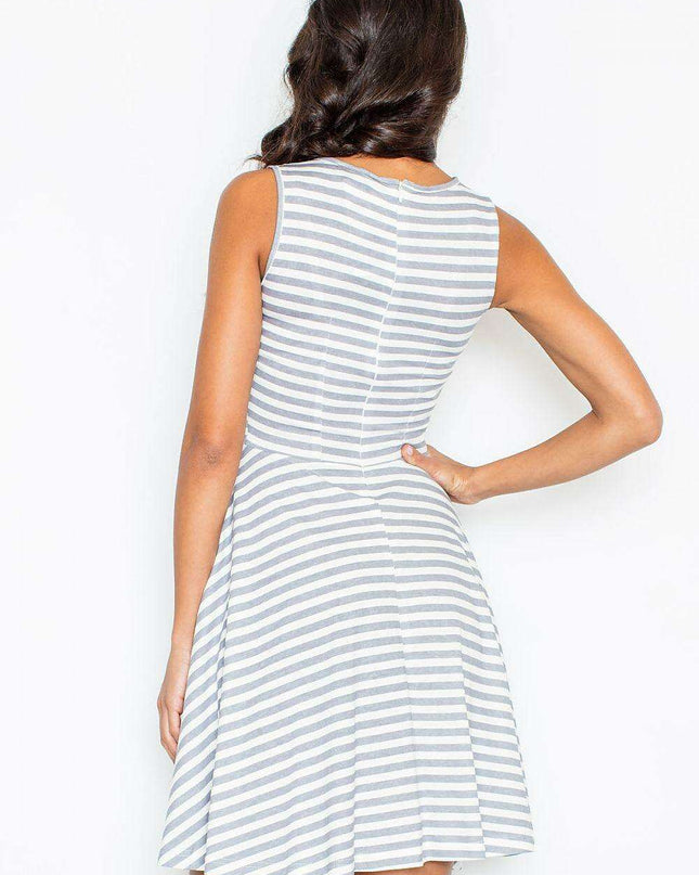Navy Striped Cotton Sundress with Stylish Wide Straps