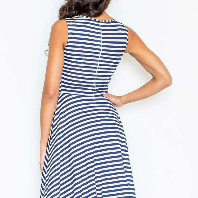 Nautical Elegance Striped Summer Dress