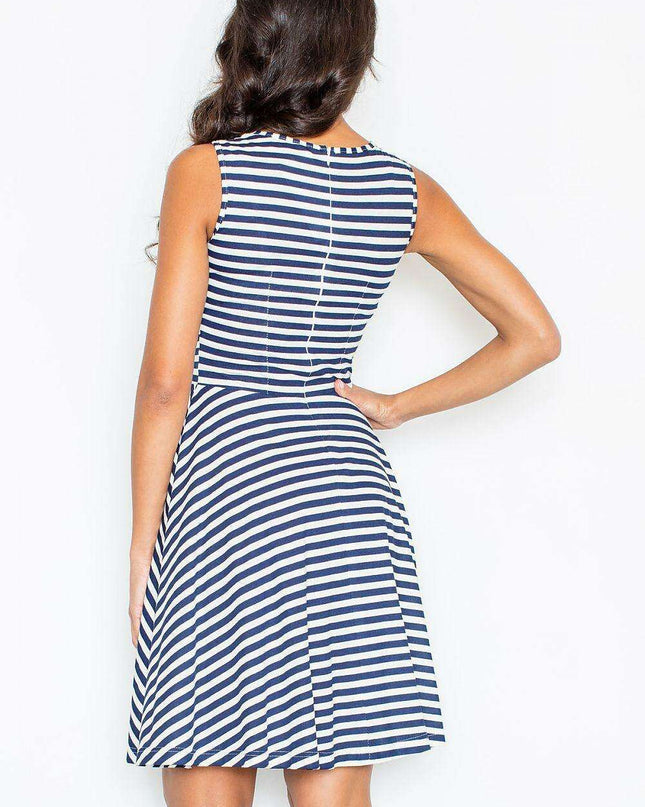 Nautical Elegance Striped Summer Dress
