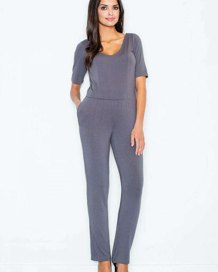 Chic Viscose Jumpsuit with Stylish Back Design
