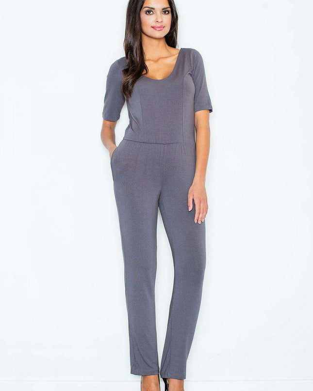 Chic Viscose Jumpsuit with Stylish Back Design