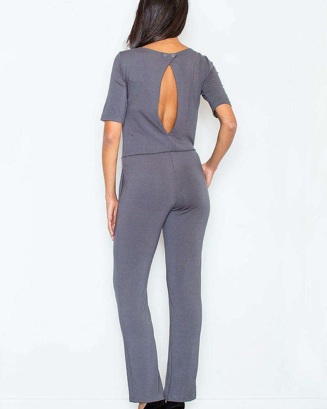 Chic Viscose Jumpsuit with Stylish Back Design