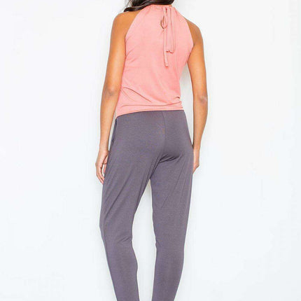 Chic Two-Tone Suit with Comfortable Stretch Waistband - 49931