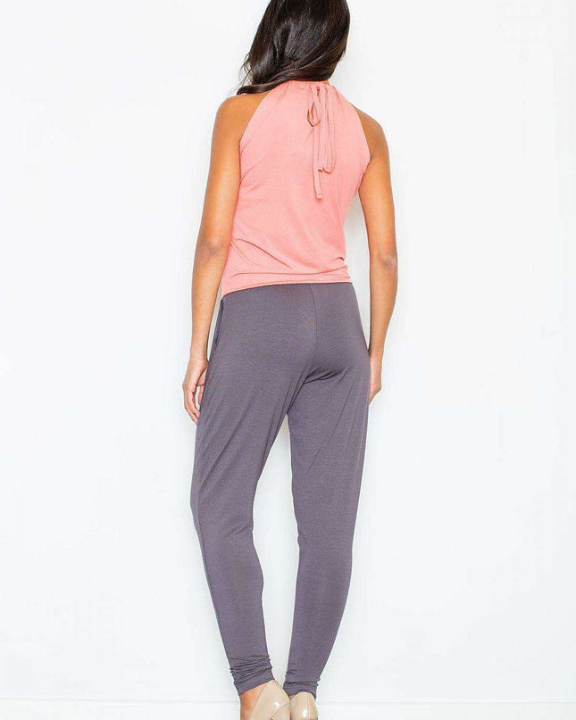 Chic Two-Tone Suit with Comfortable Stretch Waistband - 49931