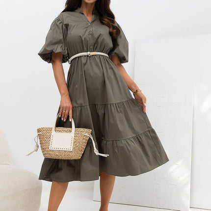 Italy Moda Elegant Daydress with Pockets and Lightweight Fabric