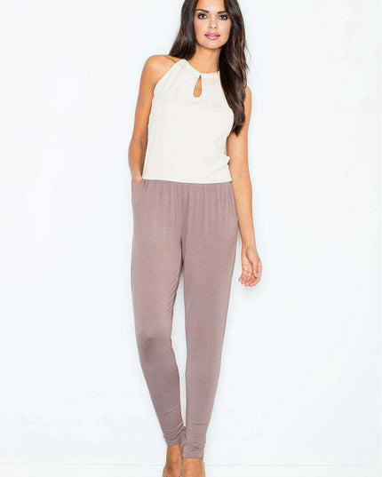 Elegant Teardrop Color-Block Suit: Chic and Flattering with Modern Elegance