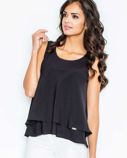 Elegant Double-Layered Rib-Knit Camisole by Figl