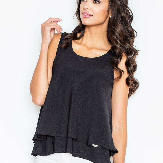 Elegant Double-Layered Rib-Knit Camisole by Figl